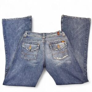 Vintage Y2K Bongo Women's 9 Blue Denim Jeans Mid Rise‎ Bootcut Grunge Retro